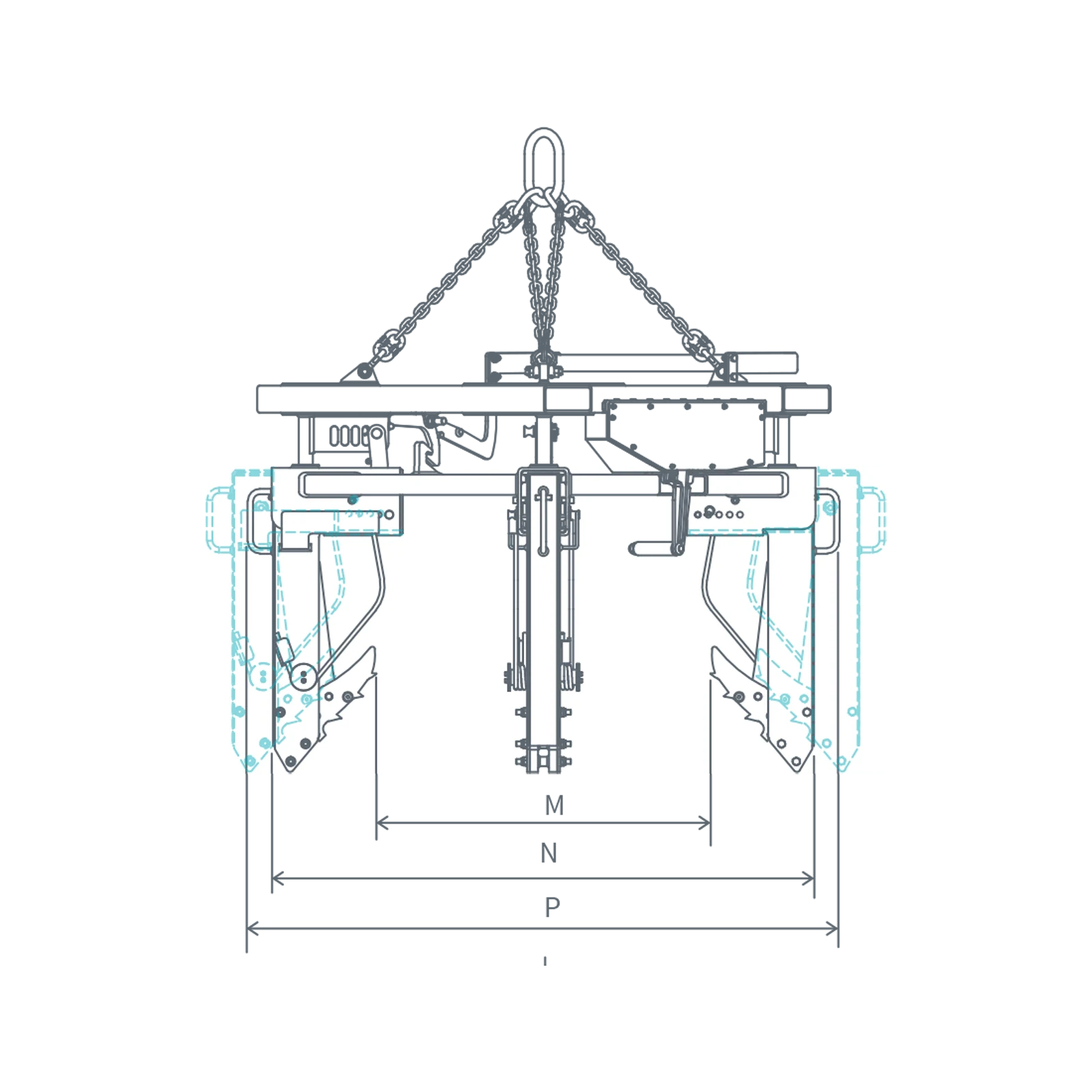 CH-A / Outer Tong w. Forklift Attachement