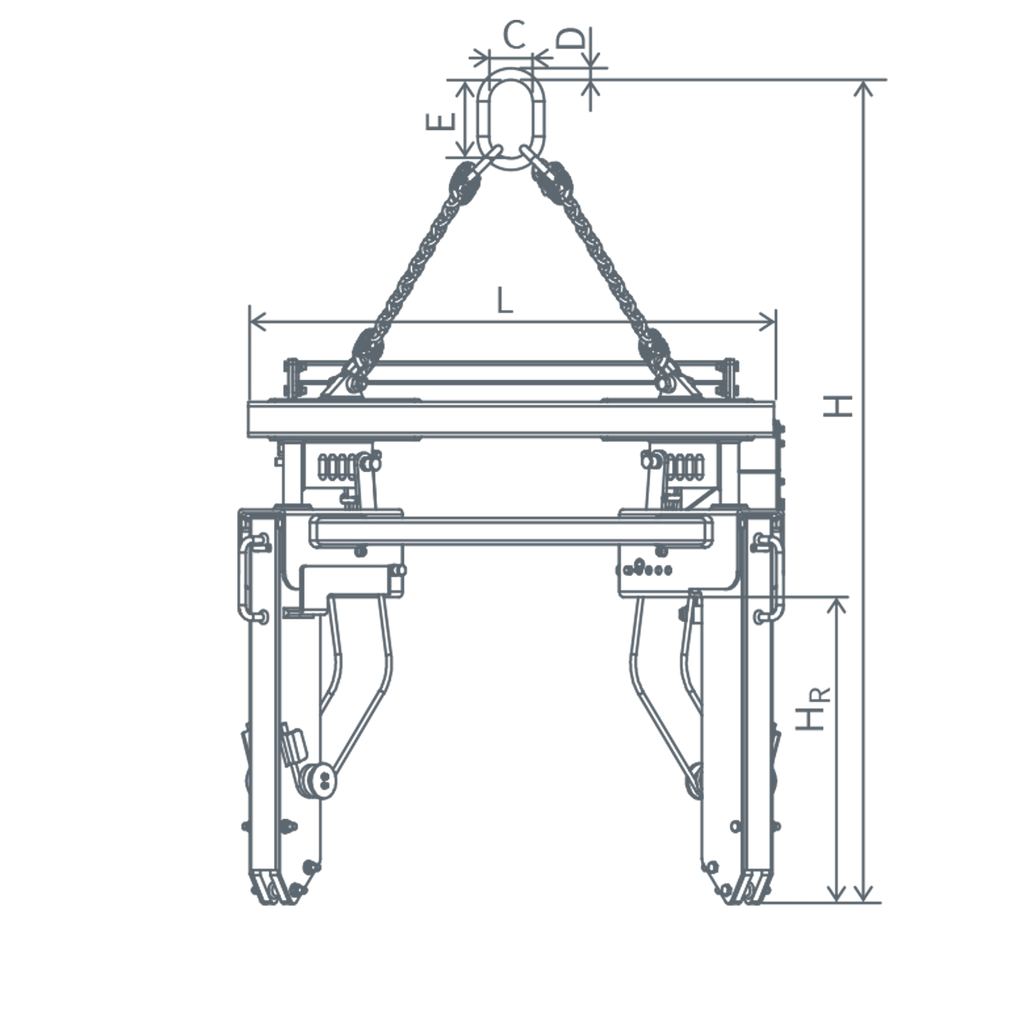 CH-A / Outer Tong w. Forklift Attachement