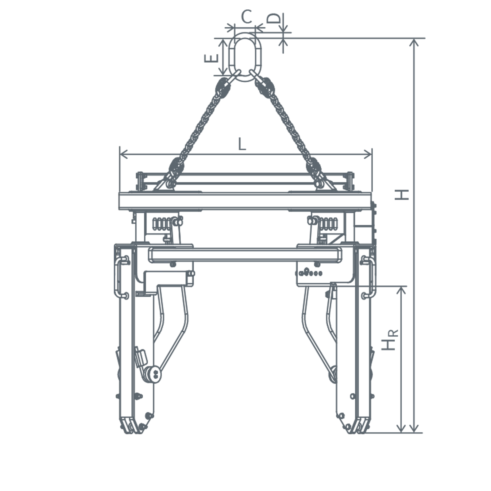 CH-A / Outer Tong w. Forklift Attachement
